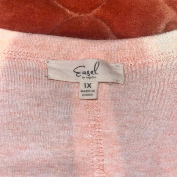 Easel Peach Floral Peace Sign Oversized Tee - Picture 4 of 4